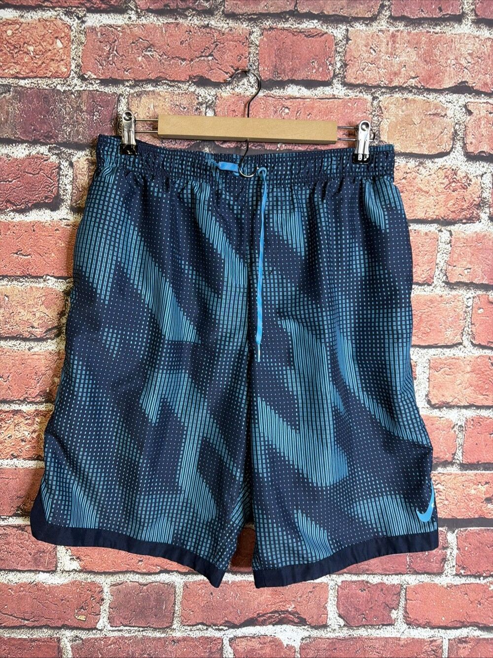 Nike Mens Swim Shorts Large 11" Horizon Volley Lined Trunks Blue NESS8448